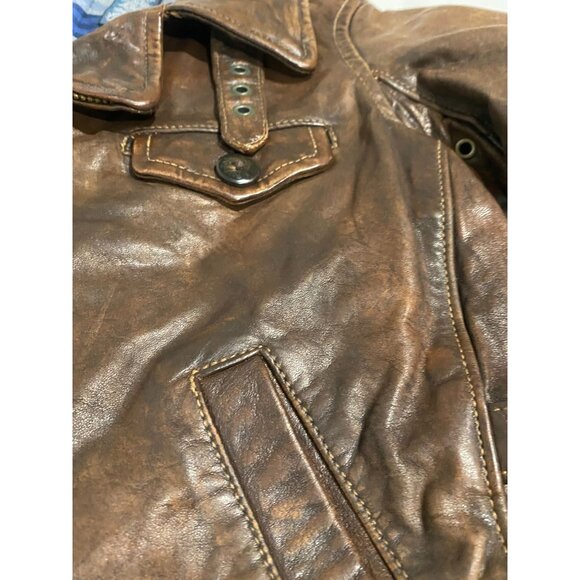 Polo by Ralph Lauren 100% Cowhide Leather Moto Jacket in Mahogany - Picture 4 of 13
